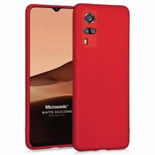 Microsonic Matte Silicone Vivo Y51 Kırmızı Cep Telefonu Kılıfı