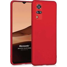 Microsonic Matte Silicone Vivo Y53S Kırmızı Cep Telefonu Kılıfı