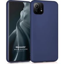 Microsonic Matte Silicone Xiaomi Mi 11 Lacivert Cep Telefonu Kılıfı