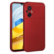 Microsonic Matte Silicone Xiaomi Poco M5 Kırmızı Cep Telefonu Kılıfı
