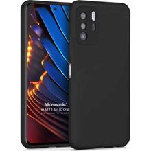 Microsonic Matte Silicone Xiaomi Poco X3 GT Siyah Cep Telefonu Kılıfı