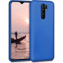 Microsonic Matte Silicone Xiaomi Redmi 9 Mavi Cep Telefonu Kılıfı