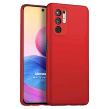 Microsonic Matte Silicone Xiaomi Redmi Note 10 5G Kırmızı Cep Telefonu Kılıfı