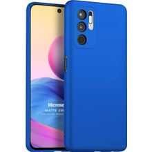 Microsonic Matte Silicone Xiaomi Redmi Note 10 5G Mavi Cep Telefonu Kılıfı
