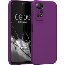 Microsonic Matte Silicone Xiaomi Redmi Note 11 Mor Cep Telefonu Kılıfı