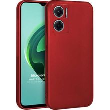 Microsonic Matte Silicone Xiaomi Redmi Note 11E Kırmızı Cep Telefonu Kılıfı