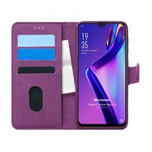 Microsonic Oppo A12 Fabric Book Wallet Mor Cep Telefonu Kılıfı
