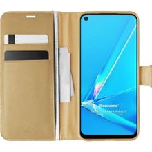 Microsonic Oppo A52 Delux Leather Wallet Gold Cep Telefonu Kılıfı