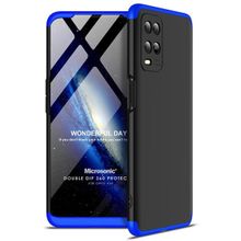 Microsonic Oppo A54 4G Double Dip 360 Protective Siyah Mavi Cep Telefonu Kılıfı