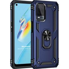 Microsonic Oppo A54 4G Military Ring Holder Lacivert Cep Telefonu Kılıfı
