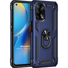 Microsonic Oppo A74 4G Military Ring Holder Lacivert Cep Telefonu Kılıfı