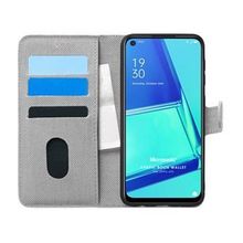 Microsonic Oppo A92 Fabric Book Wallet Gri Cep Telefonu Kılıfı