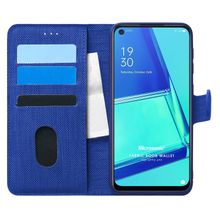 Microsonic Oppo A92 Fabric Book Wallet Lacivert Cep Telefonu Kılıfı