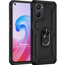 Microsonic Oppo A96 Military Ring Holder Siyah Kılıf