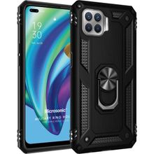 Microsonic Oppo Reno 4 Lite Military Ring Holder Siyah Cep Telefonu Kılıfı