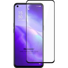 Microsonic Oppo Reno 5 5G Tam Kaplayan Temperli Siyah Cam Ekran Koruyucu