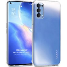 Microsonic Oppo Reno 5 Pro 5G Transparent Soft Beyaz Cep Telefonu Kılıfı