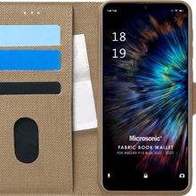 Microsonic Reeder P13 Blue 2021 Fabric Book Wallet Gold Cep Telefonu Kılıfı