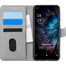 Microsonic Reeder P13 Blue 2021 Fabric Book Wallet Gri Cep Telefonu Kılıfı