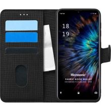 Microsonic Reeder P13 Blue 2021 Fabric Book Wallet Siyah Cep Telefonu Kılıfı