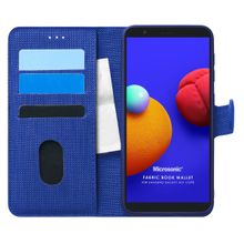 Microsonic Samsung Galaxy A01 Core Fabric Book Wallet Lacivert Kılıf