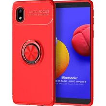 Microsonic Samsung Galaxy A01 Core Kickstand Ring Holder Kırmızı Kılıf