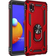 Microsonic Samsung Galaxy A01 Core Military Ring Holder Kırmızı Kılıf