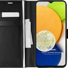 Microsonic Samsung Galaxy A03 Delux Leather Wallet Siyah Kılıf