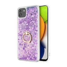 Microsonic Samsung Galaxy A03 Glitter Liquid Holder Mor Kılıf