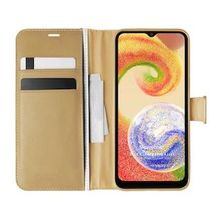 Microsonic Samsung Galaxy A04 Delux Leather Wallet Gold Kılıf