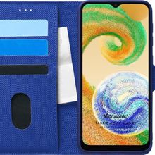 Microsonic Samsung Galaxy A04 Fabric Book Wallet Lacivert Kılıf