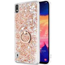Microsonic Samsung Galaxy A10 Glitter Liquid Holder Gold Kılıf