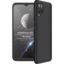 Microsonic Samsung Galaxy A12 Double Dip 360 Protective Siyah Kılıf