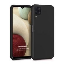 Microsonic Samsung Galaxy A12 Matte Silicone Siyah Kılıf