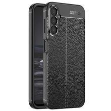 Microsonic Samsung Galaxy A14 Deri Dokulu Silikon Siyah Kılıf