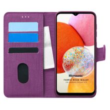 Microsonic Samsung Galaxy A14 Fabric Book Wallet Mor Kılıf