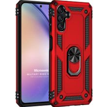 Microsonic Samsung Galaxy A14 Military Ring Holder Kırmızı Kılıf