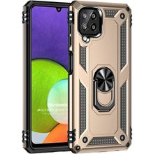 Microsonic Samsung Galaxy A22 4G Military Ring Holder Gold Kılıf