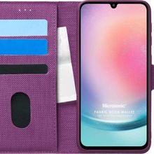 Microsonic Samsung Galaxy A24 Fabric Book Wallet Mor Kılıf