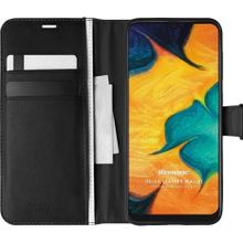Microsonic Samsung Galaxy A30 Delux Leather Wallet Siyah Kılıf