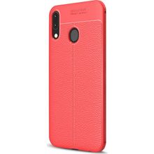 Microsonic Samsung Galaxy A30 Deri Dokulu Kırmızı Silikon Kılıf