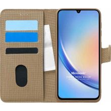 Microsonic Samsung Galaxy A34 Fabric Book Wallet Gold Kılıf
