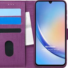 Microsonic Samsung Galaxy A34 Fabric Book Wallet Mor Kılıf