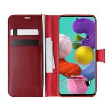 Microsonic Samsung Galaxy A51 Delux Leather Wallet Kırmızı Kılıf