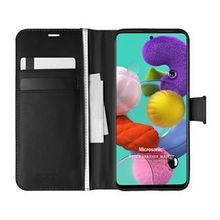 Microsonic Samsung Galaxy A51 Delux Leather Wallet Siyah Kılıf