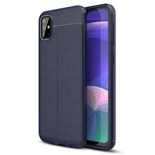 Microsonic Samsung Galaxy A51 Lacivert Deri Dokulu Silikon Kılıf
