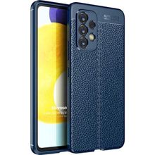 Microsonic Samsung Galaxy A53 5G Deri Dokulu Silikon Lacivert Kılıf