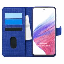 Microsonic Samsung Galaxy A53 5G Fabric Book Wallet Lacivert Kılıf
