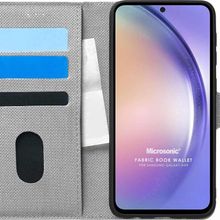 Microsonic Samsung Galaxy A54 Fabric Book Wallet Gri Kılıf