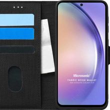 Microsonic Samsung Galaxy A54 Fabric Book Wallet Siyah Kılıf